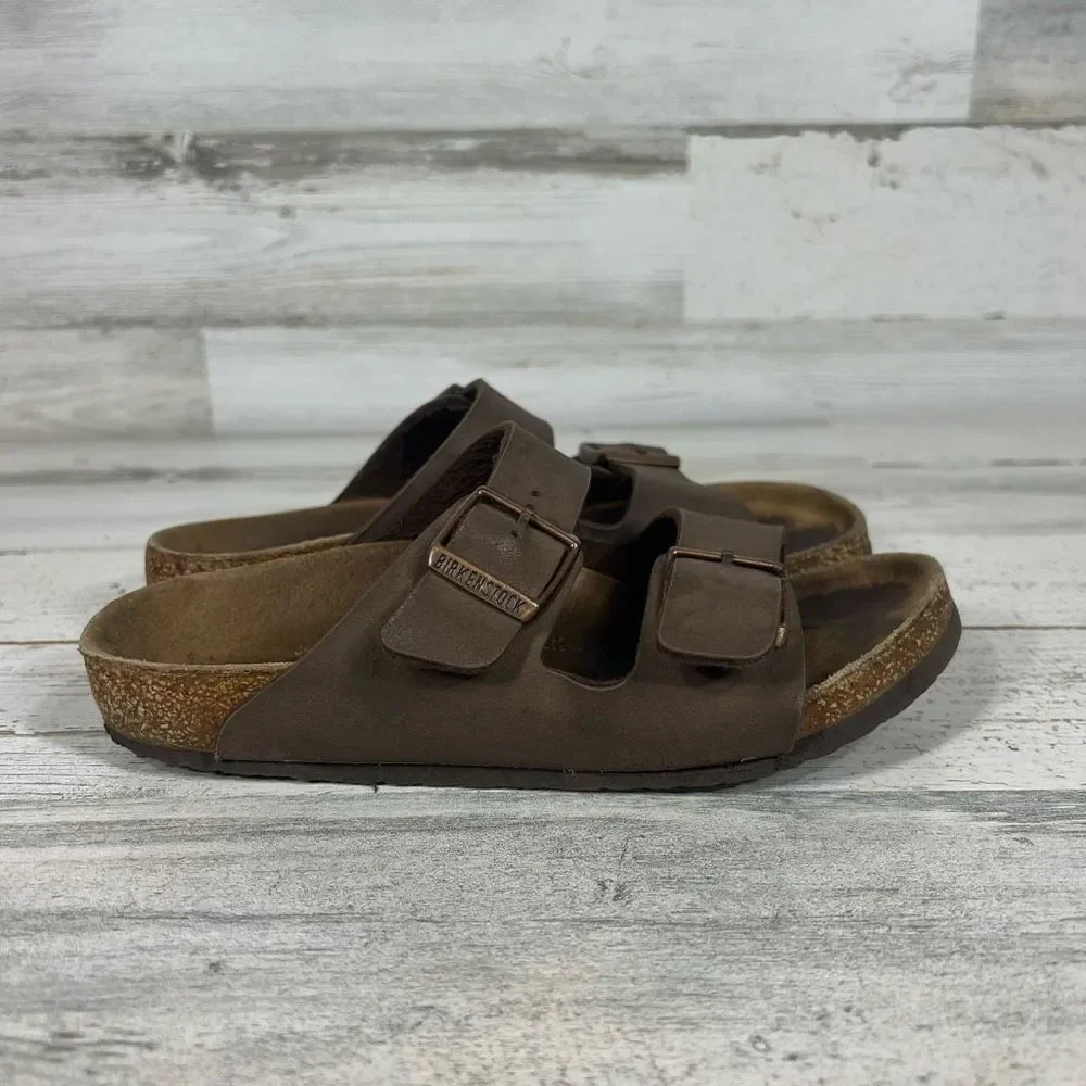 Birkenstock Arizona Kids 2 Straps Buckle Sandals Slip On Mocha Brown Size 3